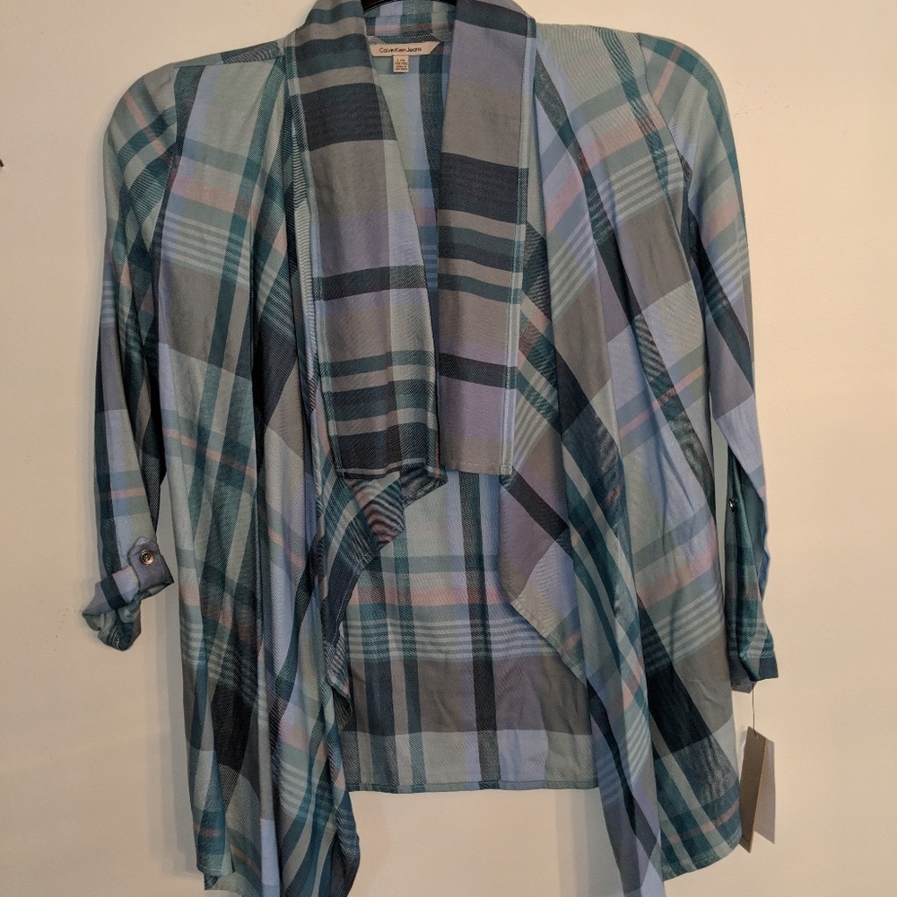 Calvin Klein plaid swing top